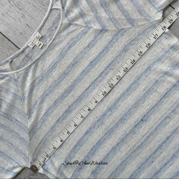 Soft Joie striped linen slub 3/4 sleeve t-shirt shop@iamwarrior